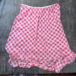 Jessica London Pink Asymmetrical Gingham Skirt